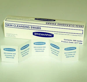 200 x BRIEMARPAK ALCOHOL WIPES 70% ISOPROPYL STERILE SWABS IPA RUBBING ALCOHOL - Picture 1 of 2