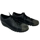 Munro Women's Black Cap Toe Lace Up Walking Oxford Wedge Shoes Size 10