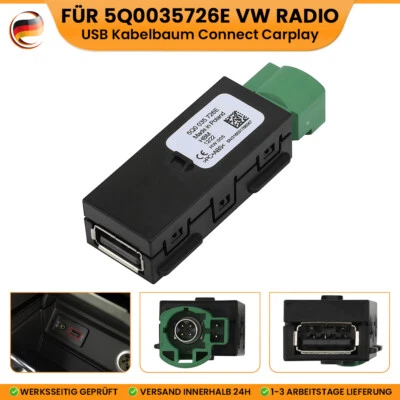5Q0035726E MIB 2 USB Carplay Media Switch Instalación Enchufe Adaptador Zócalo - Imagen 1 de 4