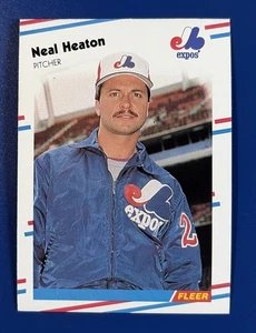 1988 Fleer Baseball Neal Heaton Montreal Expos #185 - Bild 1 von 2