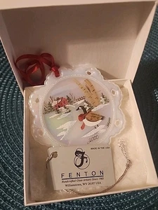 Fenton Haindpainted Goose Snowflake Ornament 2000 Signed NWT 95th Anniversary - Picture 1 of 9