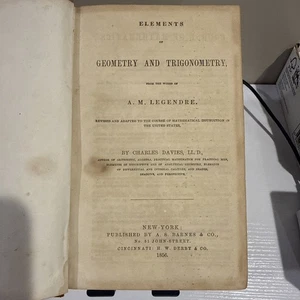 Elements Of Geometry And Trigonometry - 1856 - Foto 1 di 10