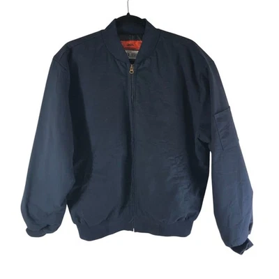 Chaqueta Bomber Cintas Azul Marino M Mezcla Algodón Forro Acolchado Foto 1 de 4
