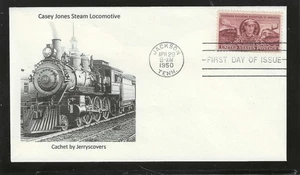 CASEY JONES RAILROAD ENGINEER FDC JACKSON, TENNESSEE JERRY'S COVERS ONLY 1 MADE - Picture 1 of 1