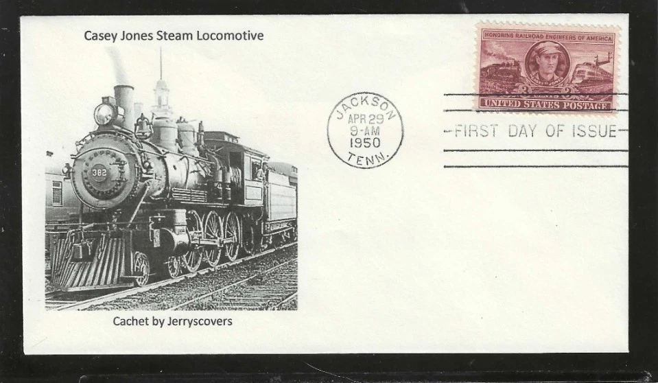 CASEY JONES RAILROAD ENGINEER FDC JACKSON, TENNESSEE JERRY'S COVERS ONLY 1 MADE - Image 1 of 1