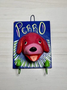 Gerardo Ortega arte popolare messicana PERRO/CANE portachiavi targa da parete ceramica 3D 6,5" - Foto 1 di 14