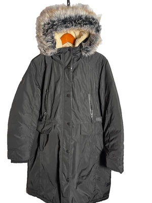 Chaqueta de plumón Free Country Splendor para mujer talla XL abrigo de invierno de piel extraíble Foto 1 de 4