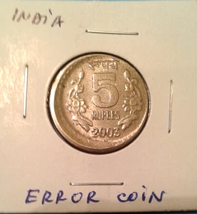 India Error 5 Rupees coin 2003. - Picture 1 of 7