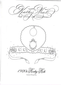 Kathy Neal 1920's Baby Bib Sewing Pattern Fine Sewing and Embroidery - Picture 1 of 2