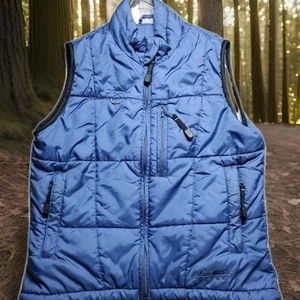 Gilet da trekking Eddie Bauer EBTEK XS blu puffer full zip Primaloft giacca tasche - Foto 1 di 10