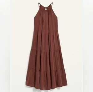 Old Navy Maxikleid Stufen Terrakotta klein Boho Cottagecore Bauer - Bild 1 von 10