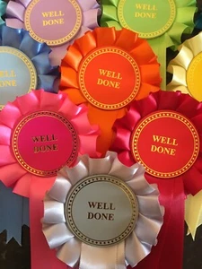 10 x 1 Tier Traditional Well Done Rosettes in top quality single faced satin - Picture 1 of 2