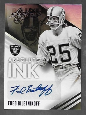 FRED BILETNIKOFF 2014 Panini Absolute Ink Spectrum Purple auto /10 autograph - Image 1 of 2