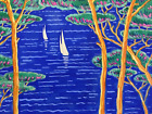 Lucien ELER Roudier (1894-1940) Sea Landscape Sailboat Boats Sea Ocean Pins