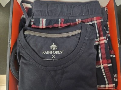 Rainforest Juego de Pijama de 2 Piezas Ropa de Salón para Hombre, Pequeño, Azul y Rojo a Cuadros Nuevo Foto 1 de 4