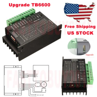 Driver de passo TB6600 4A micro-passo CNC 9~40V controlador DC para motor NEMA23 17 - Imagem 1 de 4