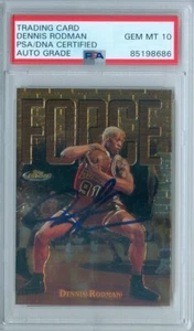 Dennis Rodman 1997 Finest Rare / Gold #167 Autograph PSA DNA Gem Mint 10 Auto - Picture 1 of 2