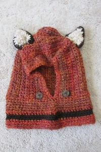 Animal fox hat w/ears warm cute children's handmade knit hat autumn & winter - Picture 1 of 3