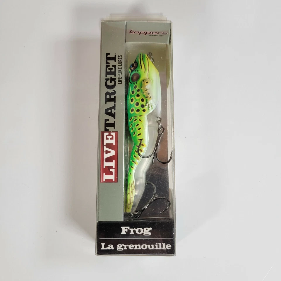 Live Target 4-5/8" Topwater Walking Frog Flouro Green Yellow 7/8 oz - Image 1 of 4