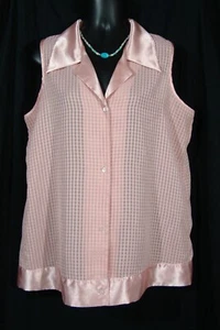 Victoria's Secret Pajama Top M gold label pink satin cami shirt medium vtg-80s - Picture 1 of 10