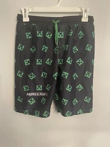 Minecraft Mojang Creeper Swim Trunks Shorts Boys Size 12 Mesh Lined Gamer - Picture 1 of 3