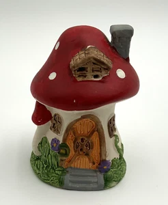 Hand Painted Whimsical Ceramic Mushroom Fairy Garden House - Picture 1 of 7