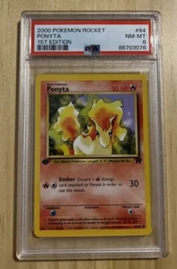 Pokémon Team PSA 8 Rocket 1st Edition Ponyta 64/82 NM-MT Rare - Bild 1 von 2
