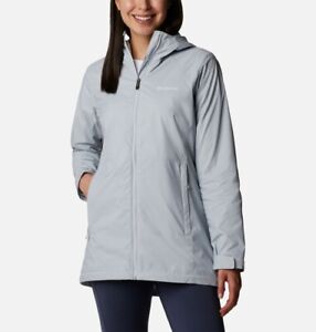 NWT Columbia Women’s Switchback Lined Long Jacket Rain Coat Flint  Grey Size M