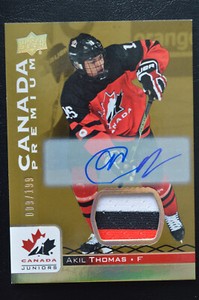 2017 Upper Deck Team Canada Junior AKIL THOMAS Patch Autograph 009/199