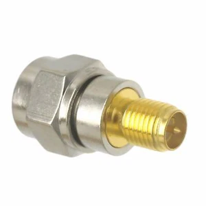 F TV Male Plug to Reverse Polarity RP-SMA Female RF Coaxial Adapter Connector - Picture 1 of 4