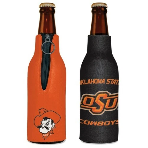 OKLAHOMA STATE COWBOYS BOTTLE HOLDER COOZIE KOOZIE COOLER WITH ZIPPER Cover