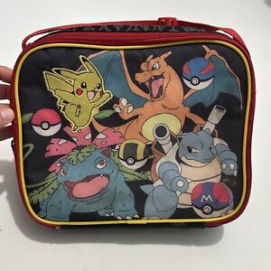 Nintendo Pokemon Characters 9.5" Red Insulated Lunch Bag Lunchbox Flaws
