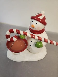 HALLMARK Wax Tart Warmer Snowman Candy Cane TEALIGHT Votive Candle - Picture 1 of 11