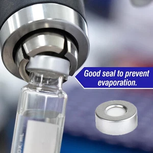 1000 PIEZAS tapa engarzada de aluminio plateada de 20 mm PTFE/silicona para viales de 6 ml/10 ml/20 ml EE. UU. - Imagen 1 de 13