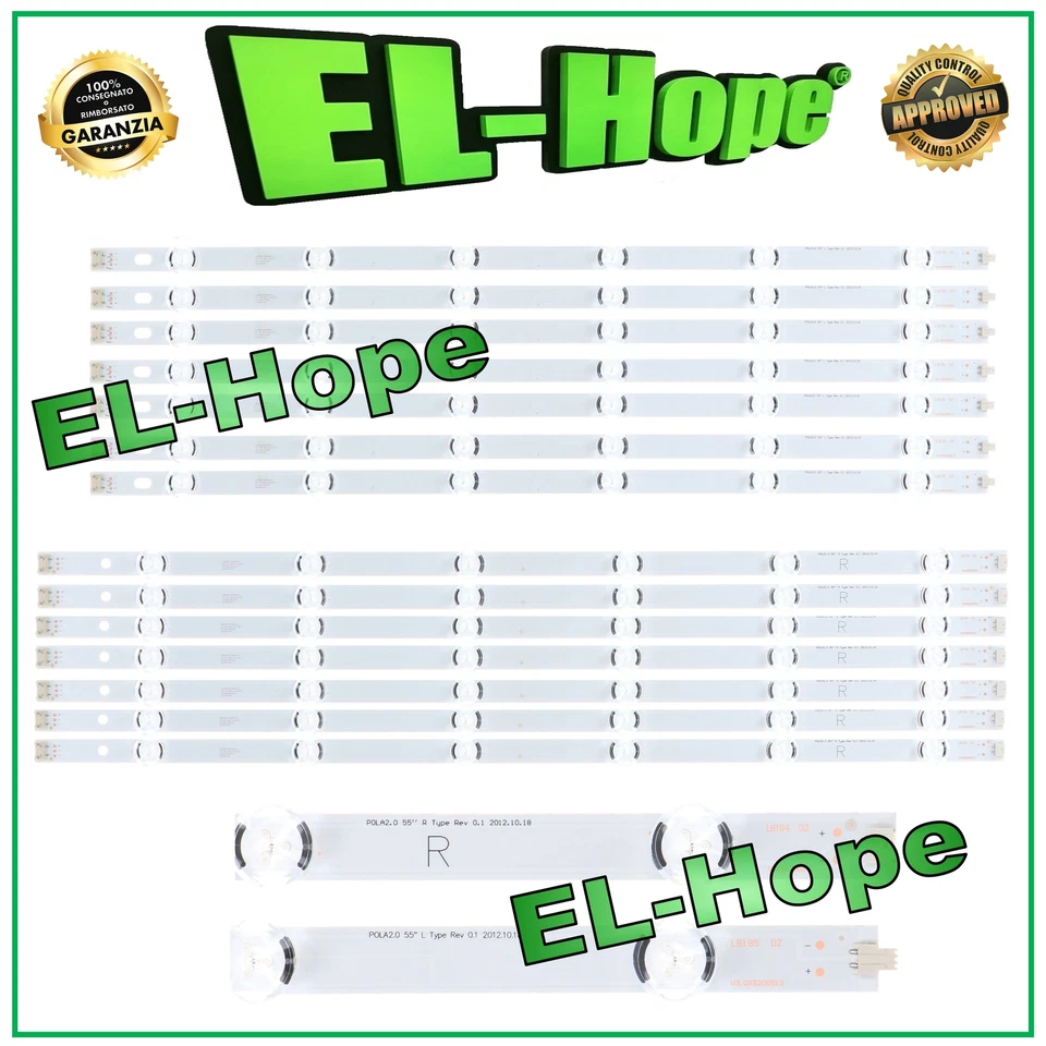 KIT 14 BARRE LED TV 55" LG POLA2.0 LZ5501LGEPWADL84 LR 55LN575 55LN613 55LA620S - Immagine 1 di 1