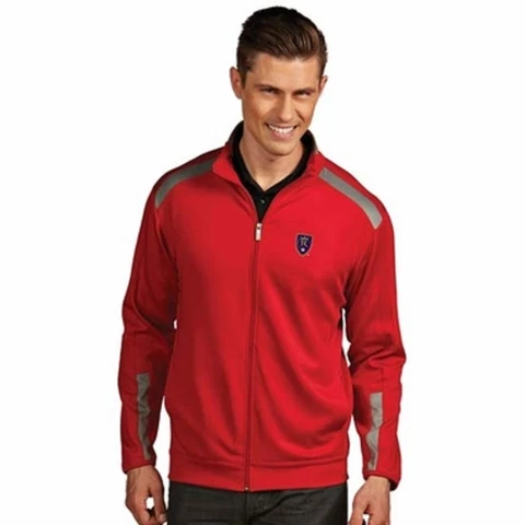 NEW Antigua Men's Real Salt Lake "Flight" Full Zip Jacket - XL Red & Gray Cover
