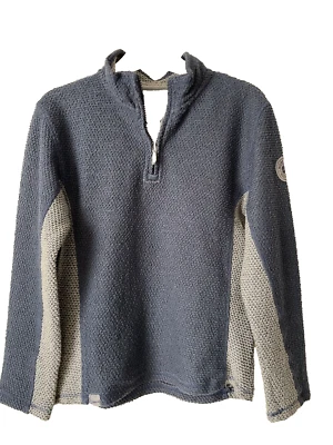 Boys Chest 32" chest Weird Fish Navy/Grey Zip neck Macaroni Loose style Top - Image 1 of 4