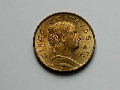 Mexico 1957 5 CENTAVOS Coin with La Corregidora Josefa Ortiz - Image 1 of 2