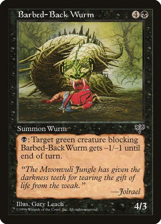 Mirage Barbed-Back Wurm MTG Magic the Gathering NM - Image 1 of 1