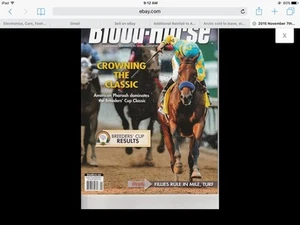 Sealed! AMERICAN PHAROAH WINNING BC CLASSIC Blood Horse Magazine! Nov7,2015 #45 - Picture 1 of 6