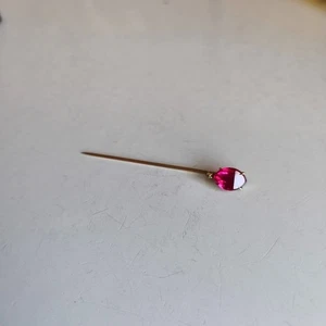 Broche prendedor vintage de diamantes rubí de oro amarillo de 10 quilates 2,25 pulgadas mediados de siglo - Imagen 1 de 5