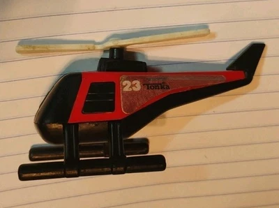Helicóptero de rescate de bomberos Tonka 1985 de colección fundido a presión Red Black Bulls Jordan #23 🔥 Foto 1 de 4