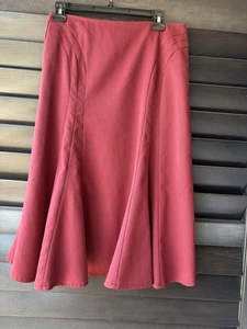 Voodoo Vixen Maroon Midi Skirt Retro Medium Back Zip - Picture 1 of 6