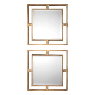 Uttermost 09234 Allick 18" W x 18" H Square Framed Bathroom - Gold - Image 1 of 4