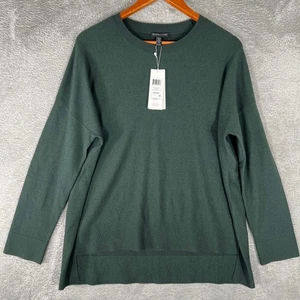 Suéter de Lana Merino Eileen Fisher Mujer Pequeño Medio Verde Cuadrado Tejido Nuevo con Etiquetas - Imagen 1 de 13