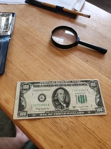 Small Face 1950 D 100 Hundred Dollar Bill $100 Chicago Illinois Old Vintage - Picture 1 of 2