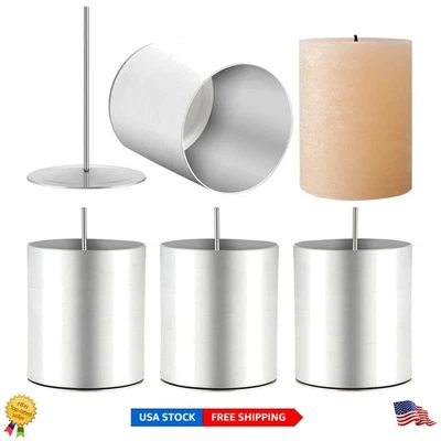 Seamless Aluminum Candle Making Molds Set with Wick Pins - DIY Creativity Kit - Image 1 of 4
