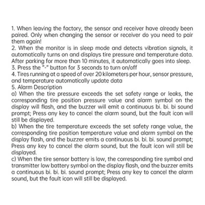 Tire Pressure Monitor 4 Sensors With Alarm Resistant - Picture 1 of 8