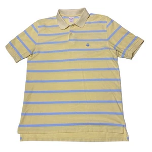Brooks Brothers Performance Polo Top Gr. L Slim Fit weich gelb babyblau gestreift - Bild 1 von 5