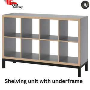 NUEVO IKEA KALLAX Estantería con Bastidor Gris Efecto Madera/Negro 147x94 cm - Imagen 1 de 2